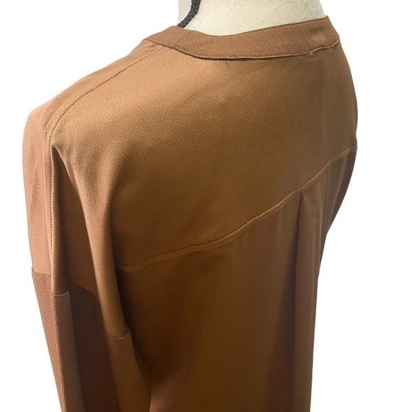 Lysse Blouse Sz XS Copper Brown V-neck Pullover - Picture 4 of 14